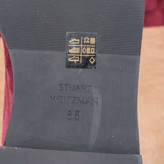 Stuart Weitzman Women Greer City Burgundy Silky Suede Dress Knee Boots sz 6.5