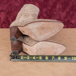 Veronica Beard Women Cody Tan Suede Western Heel Pointy Ankle Boots sz 7.5