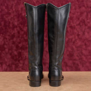Frye Women Melissa Button Zip Black Leather Equestrian Classic Riding Boots sz 6