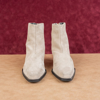 AllSaints Women Lenora Western Boho Cottage Grey Suede Zip Boots sz 7US EUR 37