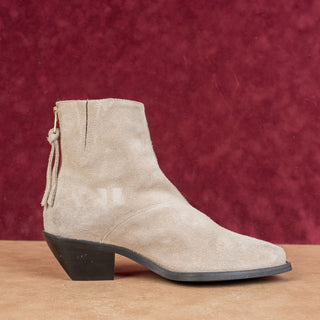 AllSaints Women Lenora Western Boho Cottage Grey Suede Zip Boots sz 7US EUR 37