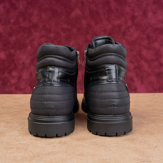 Tommy Hilfiger Men Oregon Black Faux Leather Combat Ankle Boots size 8
