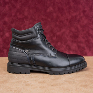 Tommy Hilfiger Men Oregon Black Faux Leather Combat Ankle Boots size 8