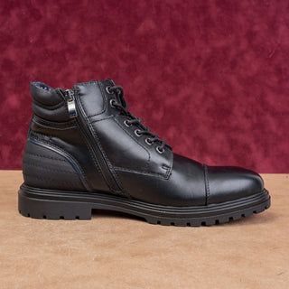 Tommy Hilfiger Men Oregon Black Faux Leather Combat Ankle Boots size 8