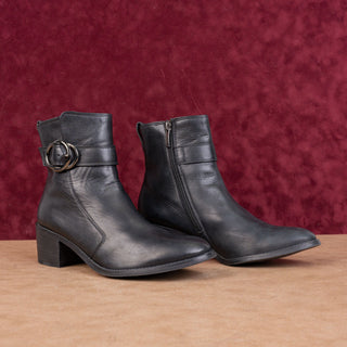 Paul Green Women Vanessa Black Leather Fashion Dress Ankle Boots sz 8.5US UK6