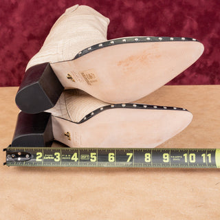 Paula Torres Wmn Glam Cream Croc Leather Print Cowboy Western Fashion Boots 10