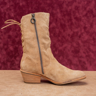 Sofft Women Shernell Cowboy Western Back Lace Suede Mid Calf Boots sz 9