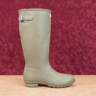 Hunter Women Original Back Adjustable Green Rain Rubber Wellies Knee Boots sz 11