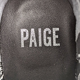 Paige Women Holly Western Black Leather Buckle Pointy Toe Heeled Boots Size 6.5M
