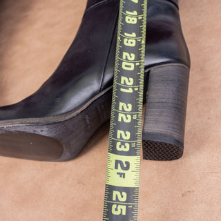 Free People Women Black Italian Leather OTK 60's Zip Party Boots sz 8US EUR38.5