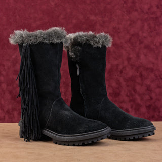 Sam Edelman Women Tilden Fridge Black Suede Zip Faux Fur Lined Winter boots sz 7.5