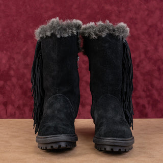 Sam Edelman Women Tilden Fridge Black Suede Zip Faux Fur Lined Winter boots sz 7.5