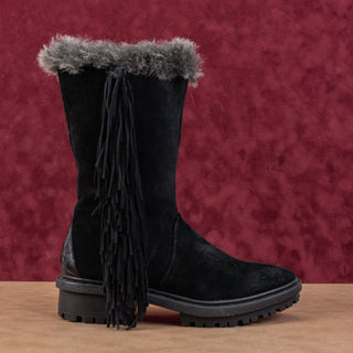 Sam Edelman Women Tilden Fridge Black Suede Zip Faux Fur Lined Winter boots sz 7.5