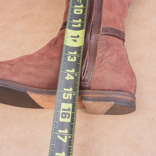Cole Haan Women Vintage Y2K Brown Suede Classic Riding Zip Round Tall Boots 7.5