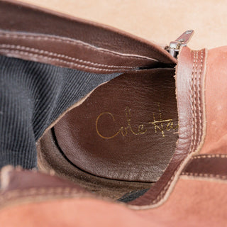 Cole Haan Women Vintage Y2K Brown Suede Classic Riding Zip Round Tall Boots 7.5
