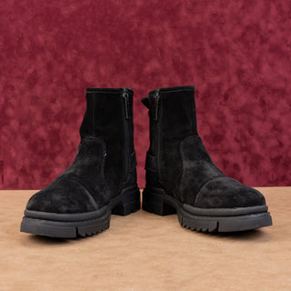 Karl Lagerfeld Paris Men Buckle Distress Suede Engineer Zip Boots 8.5US EUR41.5