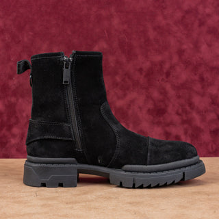 Karl Lagerfeld Paris Men Buckle Distress Suede Engineer Zip Boots 8.5US EUR41.5