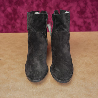 Paul Green Women Nicole Black Suede Zip Heel Western Boho Boots sz 8US AUS 5.5
