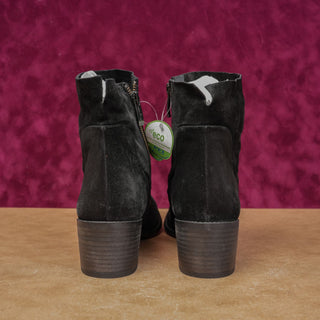 Paul Green Women Nicole Black Suede Zip Heel Western Boho Boots sz 8US AUS 5.5