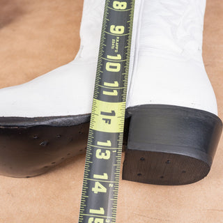 Shyanne Women Blanca White Leather Cowboy Western Mid Boots sz 11