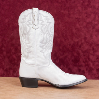 Shyanne Women Blanca White Leather Cowboy Western Mid Boots sz 11