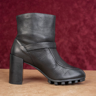 Robert Clergerie Paris Women Black Leather Strap Moto Biker Boots 7.5US EUR38