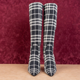 Burberry Women Twed Wool Pointy Toe Fashion Heel Knee Boots sz 11US EUR41
