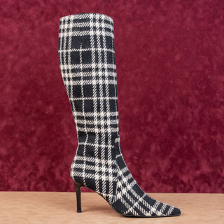 Burberry Women Twed Wool Pointy Toe Fashion Heel Knee Boots sz 11US EUR41