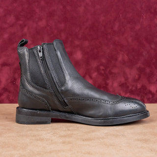 Jeffrey Campbell Women Edmone Black Leather Wing Tip Dress Ankle Boots Sz 7