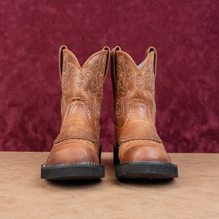 Ariat Women Fatbaby Brown Leather Slip-on Western Cowboy Boots sz 7