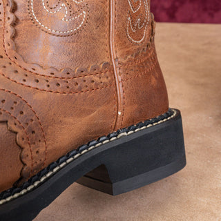 Ariat Women Fatbaby Brown Leather Slip-on Western Cowboy Boots sz 7