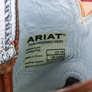 Ariat Women Fatbaby Brown Leather Slip-on Western Cowboy Boots sz 7