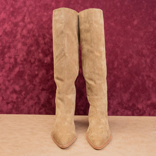 Vince Camuto Women Tan Leather Classic Riding Pointy Toe Zip Boots 11US EUR43