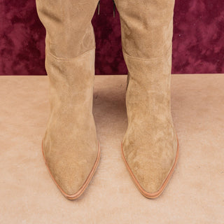 Vince Camuto Women Tan Leather Classic Riding Pointy Toe Zip Boots 11US EUR43