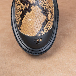 Tory Burch Woman Snakeskin Print T Logo Fashion Retro Leather Bootie Boots 6.5