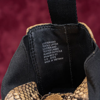 Tory Burch Woman Snakeskin Print T Logo Fashion Retro Leather Bootie Boots 6.5