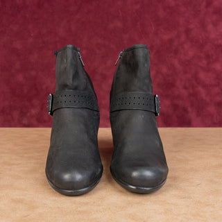 Ecco Women Touch Black Leather Moto Biker Heeled Boots size 10-10.5US EUR 41
