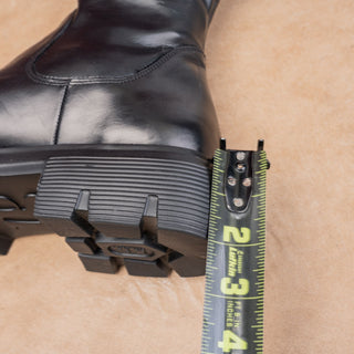 Paul Green Women Osborne Black Leather OTK Fashion Platform Boots 9.5US 7AU