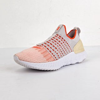 Nike Women React Phantom Orange grey Flyknit Running Sneakers sz 7.5