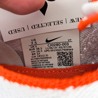 Nike Women React Phantom Orange grey Flyknit Running Sneakers sz 7.5