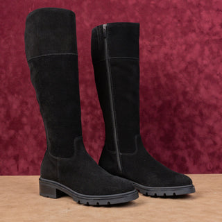 La Canadienne Women Karlie Black Suede Waterproof Winter Fashion knee Boots sz 6