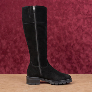 La Canadienne Women Karlie Black Suede Waterproof Winter Fashion knee Boots sz 6