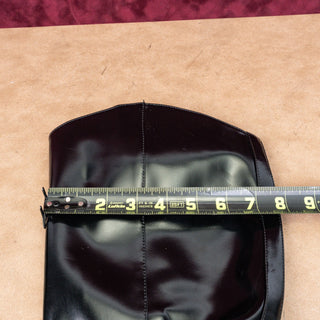 Sam Edelman Women Black Patent Leather Wide Calf Riding Flat Zip Knee Boots sz 7.5