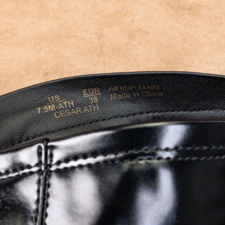 Sam Edelman Women Black Patent Leather Wide Calf Riding Flat Zip Knee Boots sz 7.5