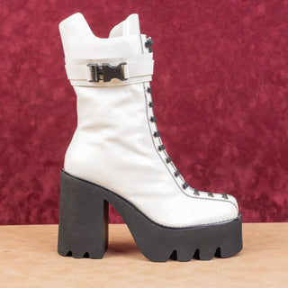 Jeffrey Campbell Wmn Viking Y2K 90s Retro Festival Party White Platform Boots 11