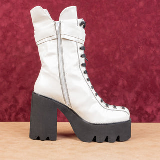 Jeffrey Campbell Wmn Viking Y2K 90s Retro Festival Party White Platform Boots 11