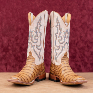 Macie Bean Women Slick Rikki Toasted Caiman Print Leather Cowboy Boos sz 6