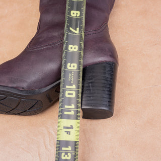 Born Women Crown Burgundy Leather Boho Cottage Western Cowboy Boots sz 6
