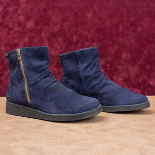 Mephisto Women Cassan Blue Suede Fashion Zip Ankle Boots size 8.5
