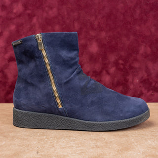 Mephisto Women Cassan Blue Suede Fashion Zip Ankle Boots size 8.5